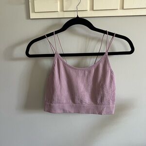 cute little crop top, dusty rose color, with double straps!